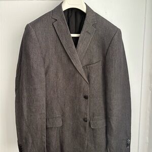 Ermenegildo Zegna Gray Linen Pinstripe Blazer